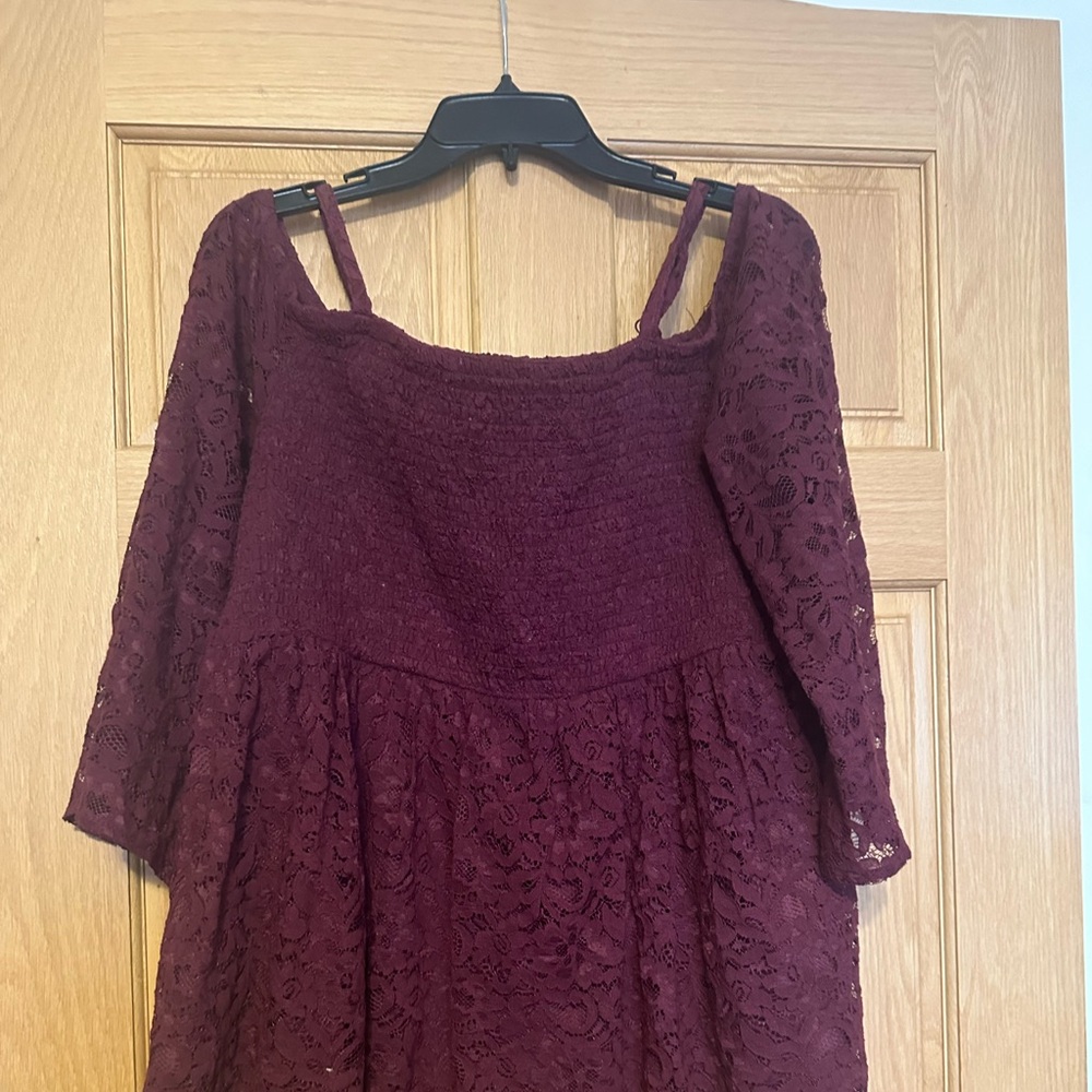 Plum off the shoulder blouse